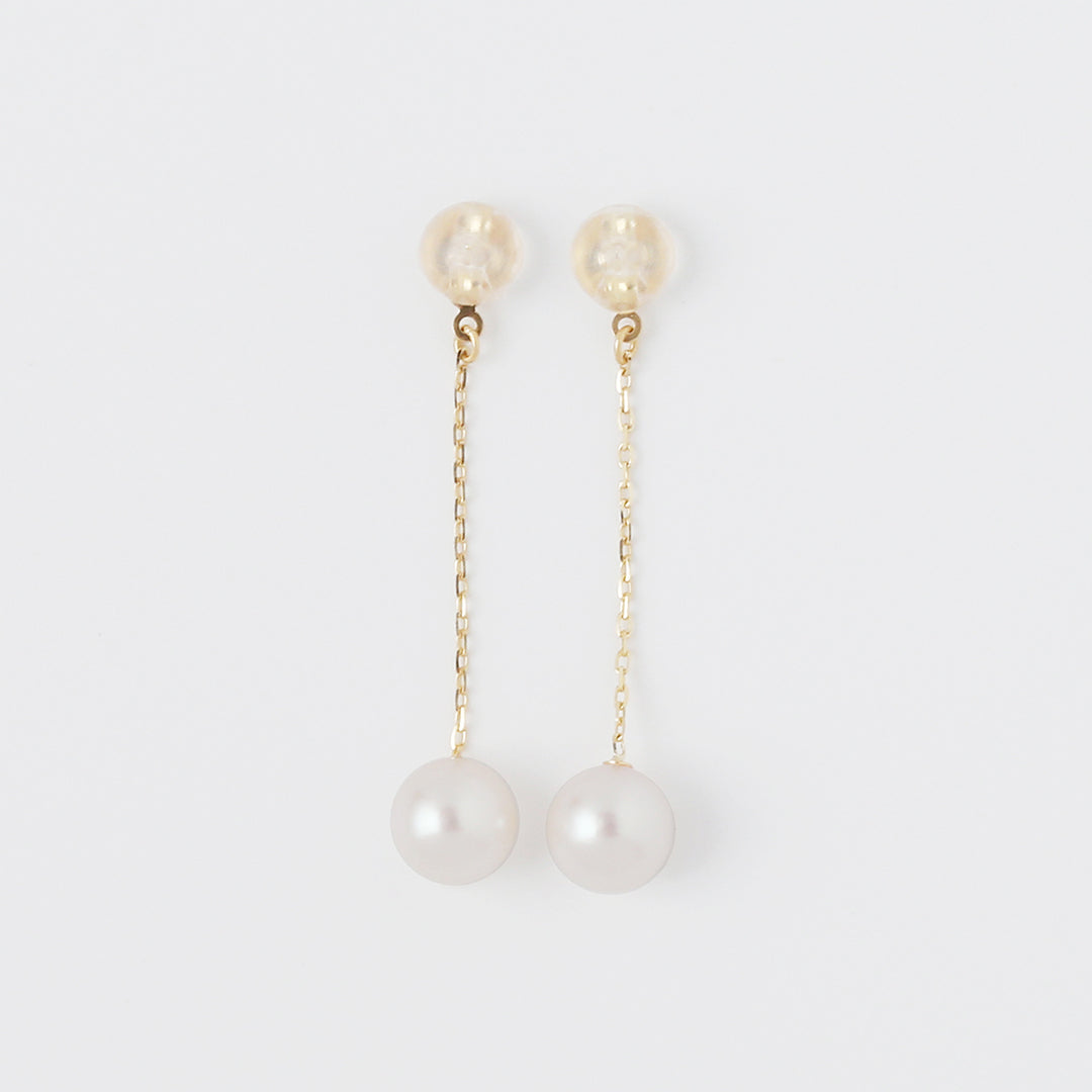 K18アコヤパールチェーンピアスキャッチ