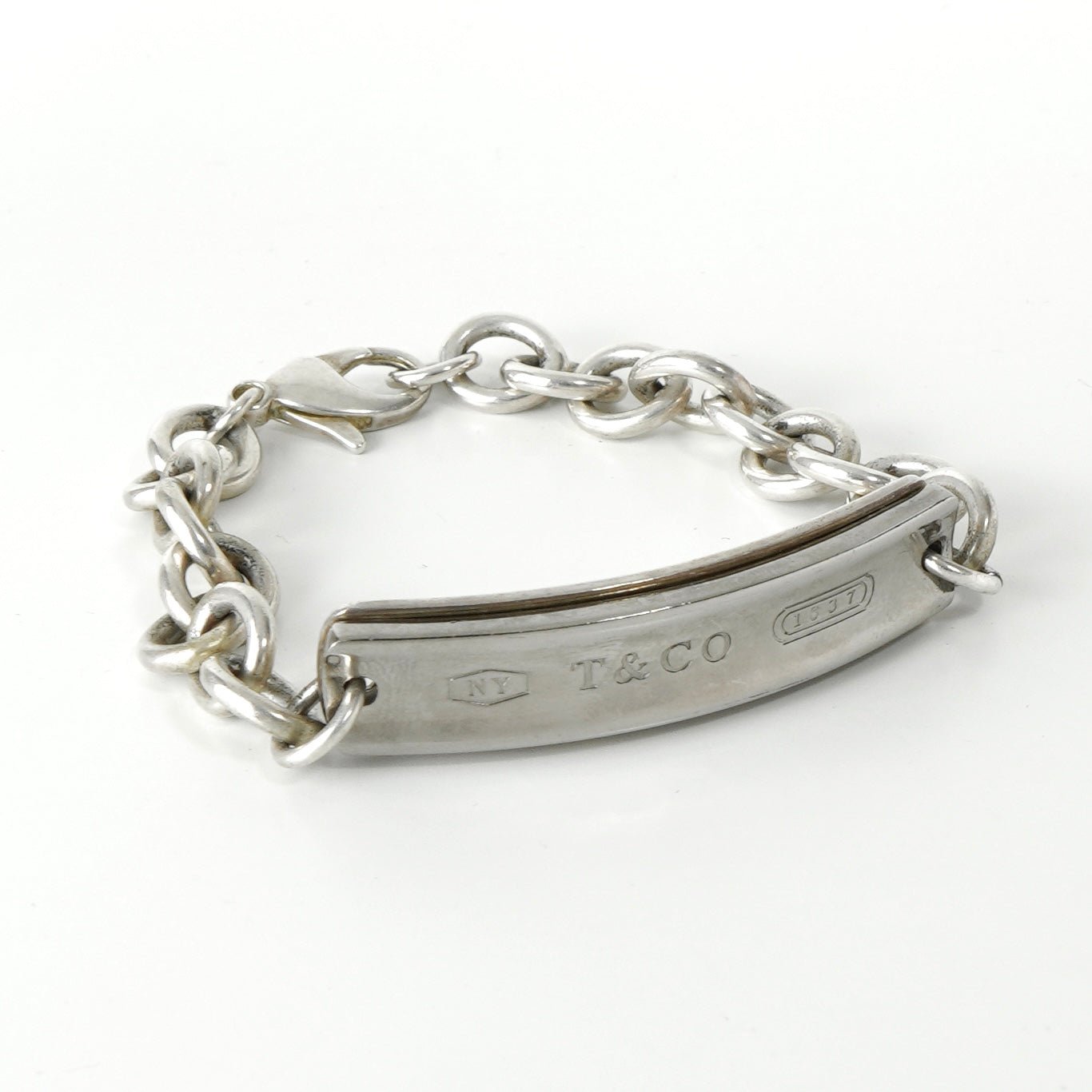 ティファニー 1837 プレート シルバー925 IDブレスレット チェーン
