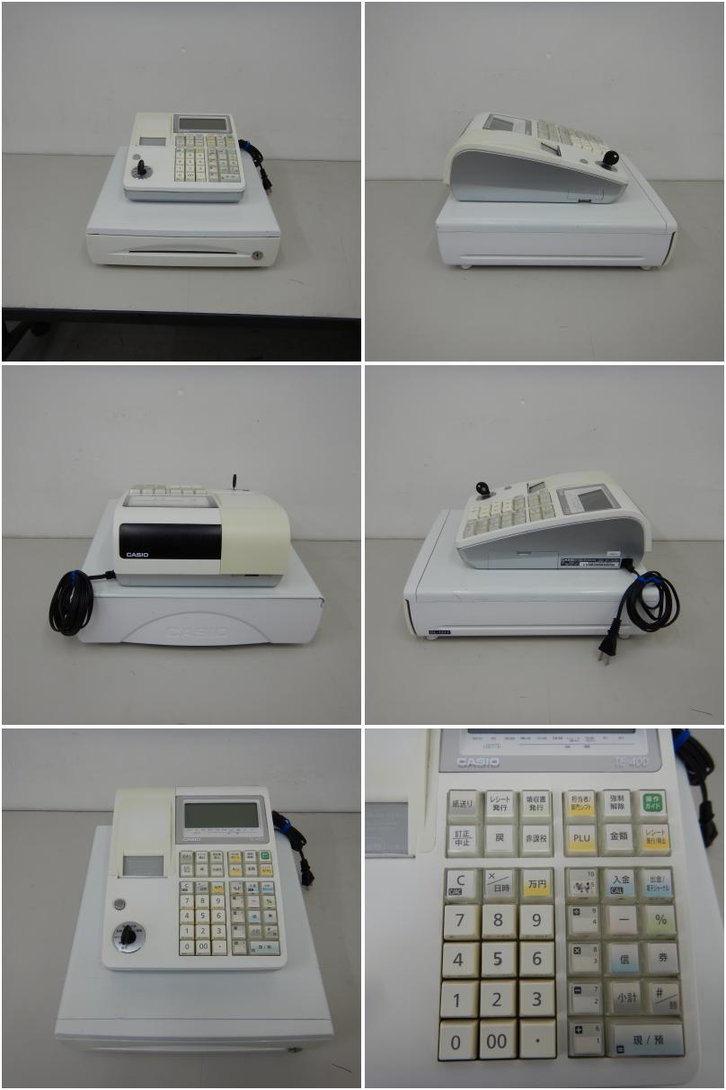 中古】 A06975 電子レジスター カシオ TE-400-WE 2016年製 100V 10部門