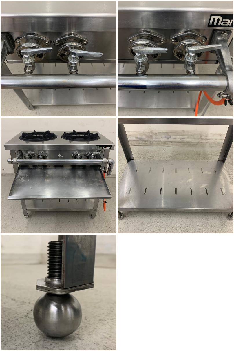 中古】 A07688 ガステーブル 2口 マルゼン MGT-074DS［形状から推測