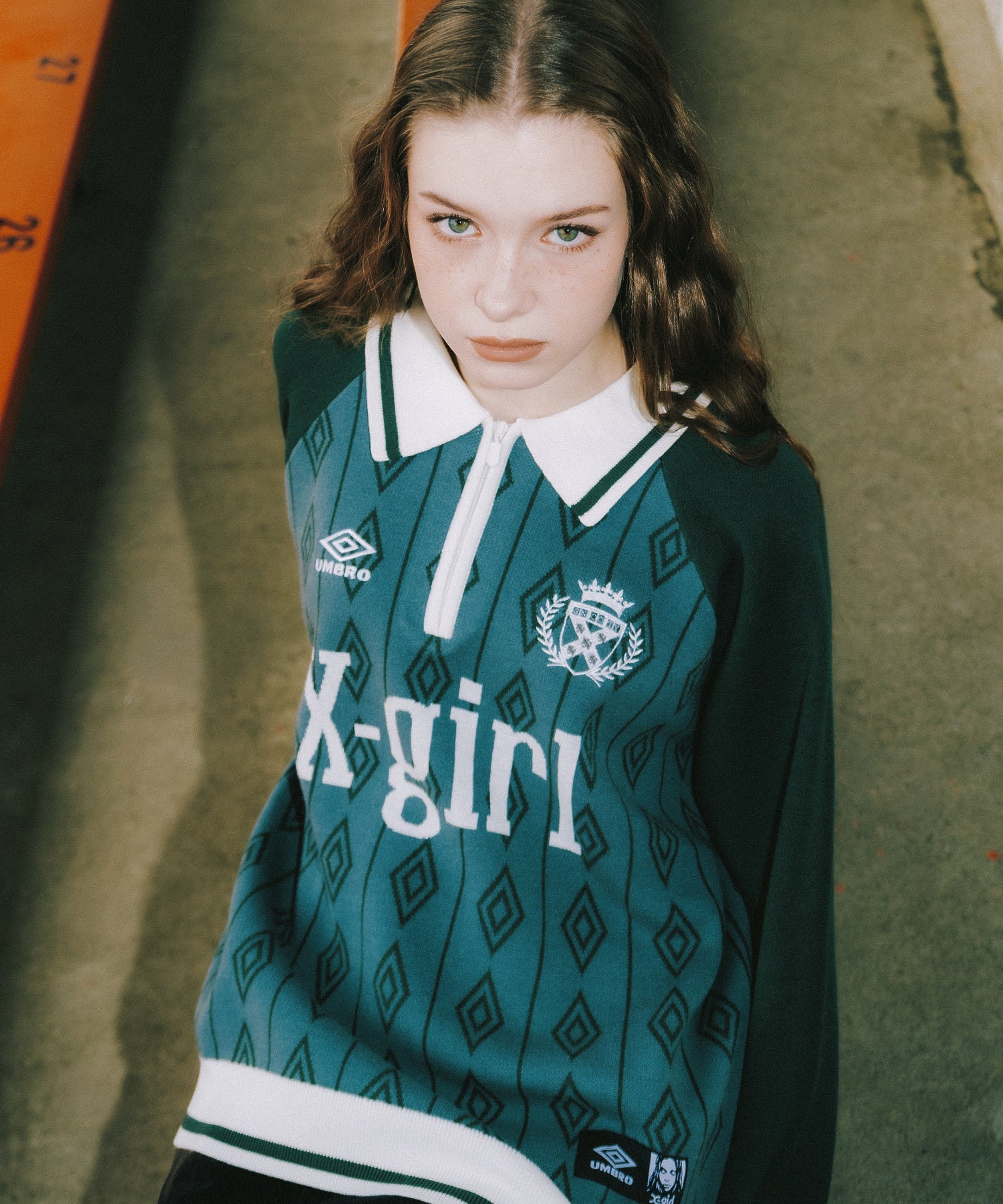 X-girl x UMBRO HALF ZIP JACQUARD KNIT TOP – calif（カリフ）公式サイト