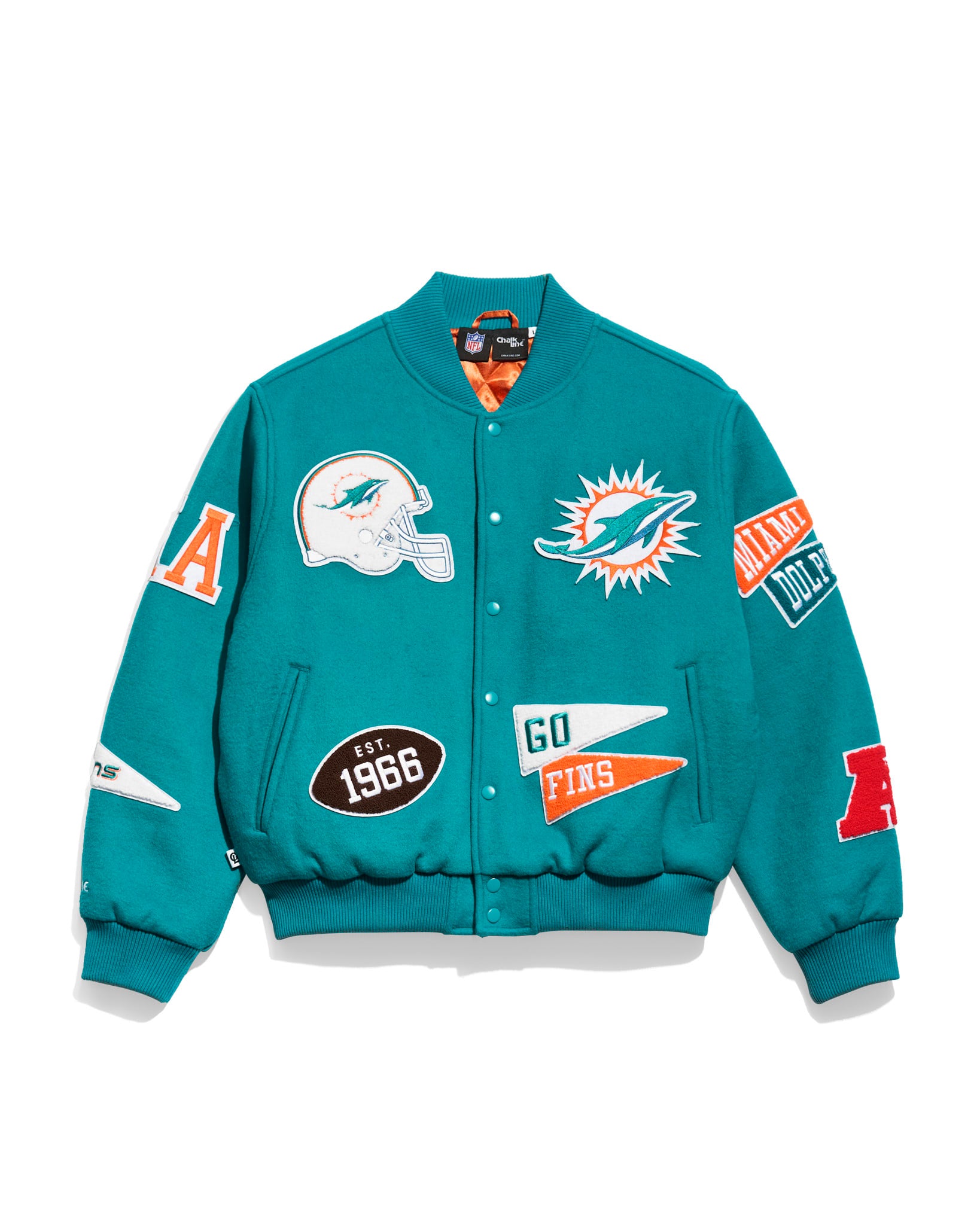 Miami Dolphins Pennant Varsity Jacket – Chalk Line Apparel