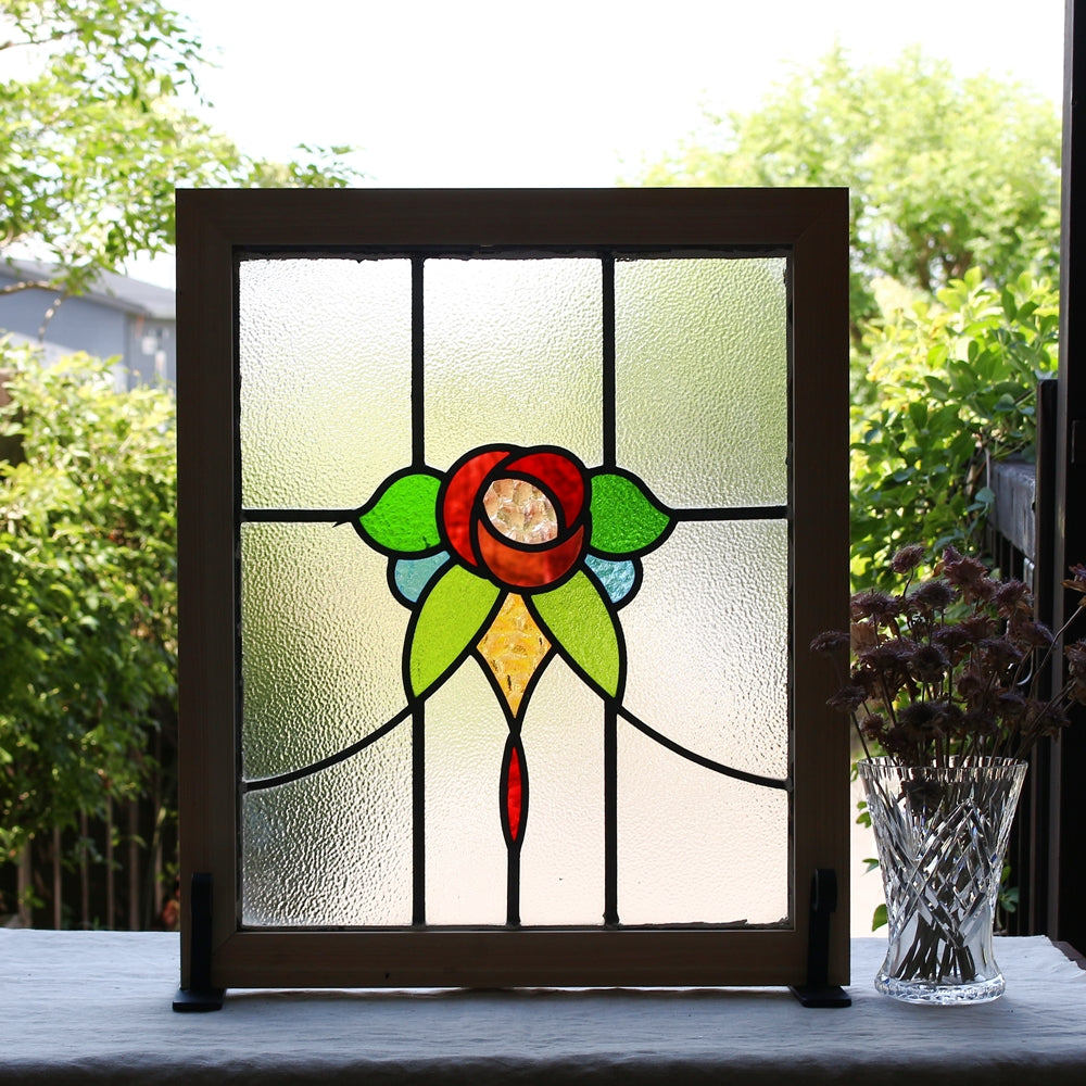 1S-102 ステンドグラス 1S-102 ステンドグラス 黄バラ/英国