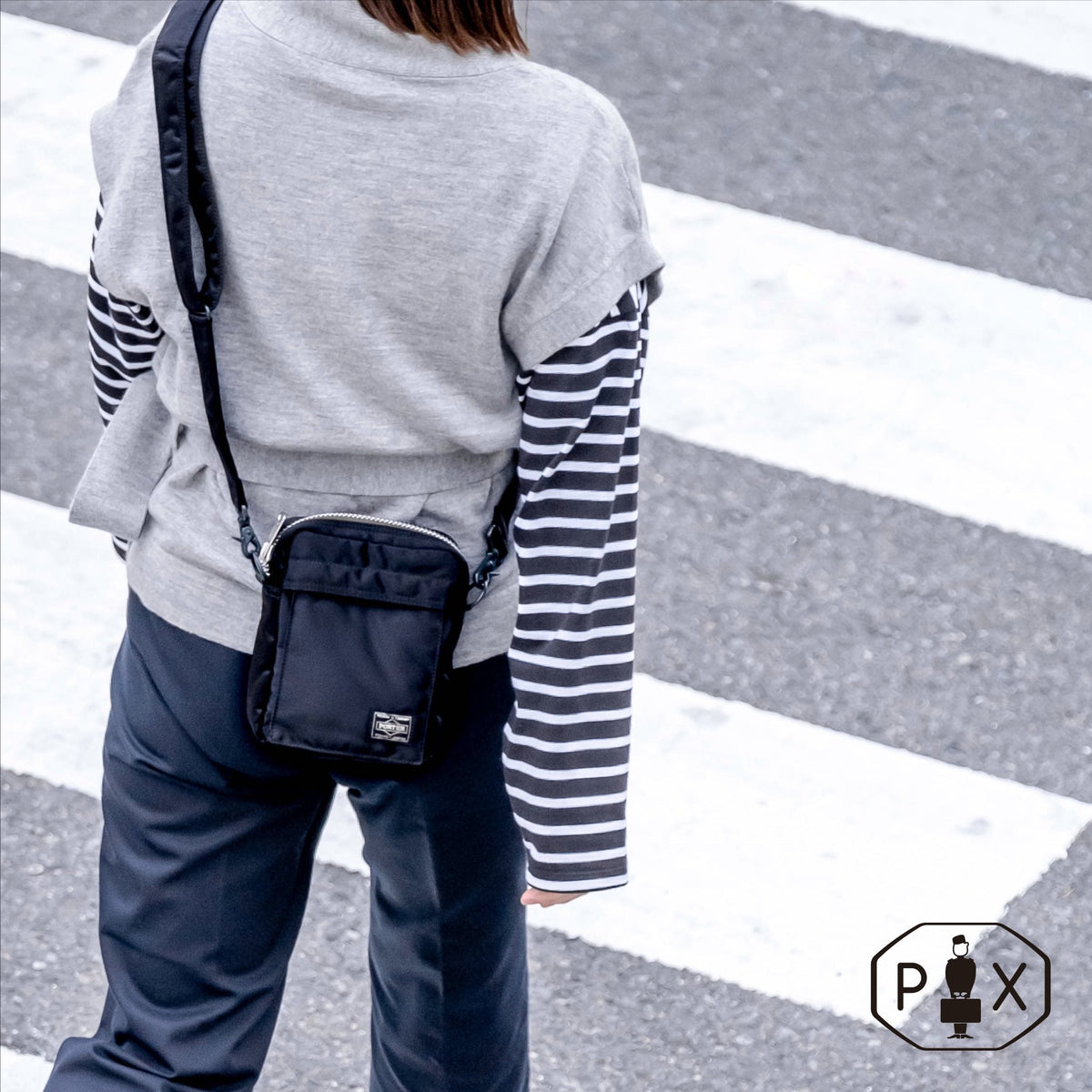 Restock ] PORTER PX TANKER VERTICAL SHOULDER BAG [ 376-09315