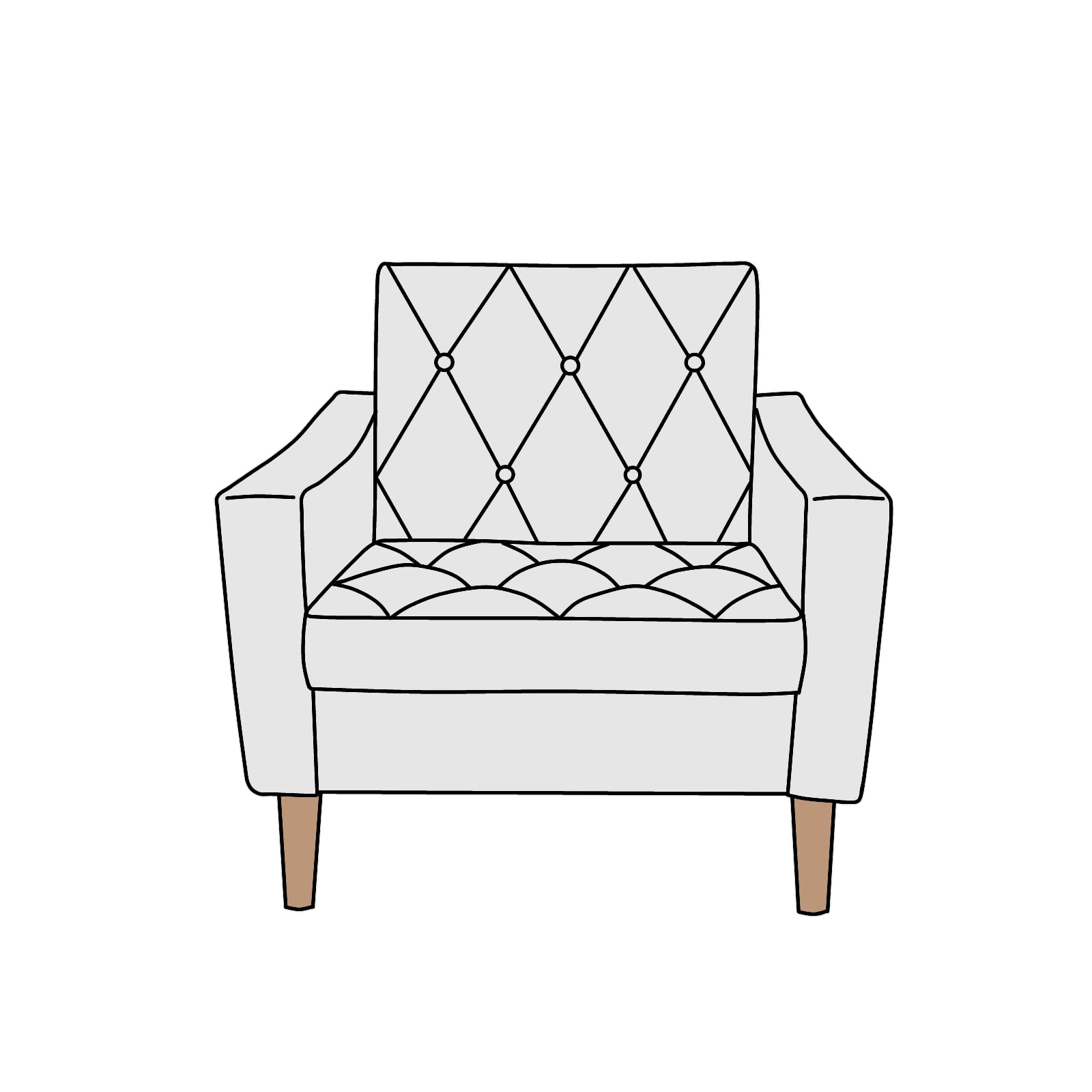 カリモク家具 カリモク60 ロビーチェア 1シーター 横幅約75cm