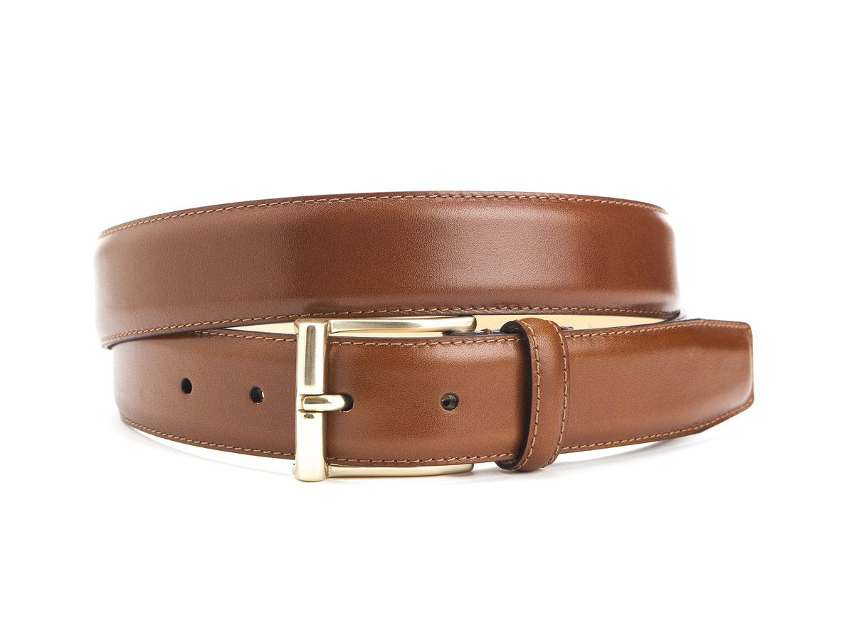 Belt Tan Calf Brass Buckle – Double Monk
