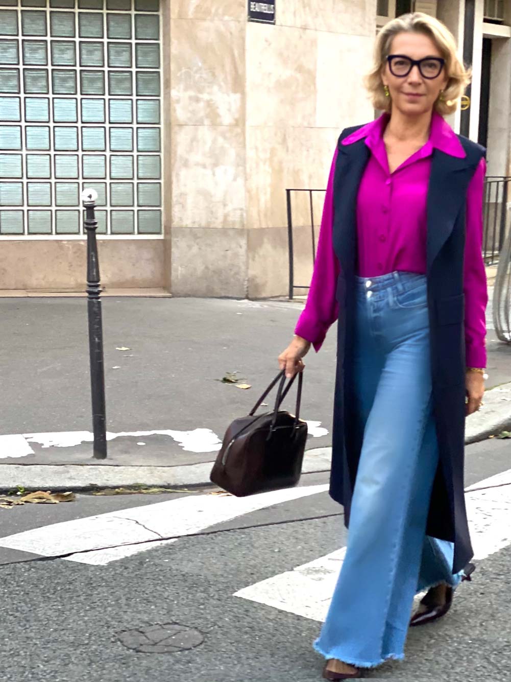 OWEN NAVY/BLACK LONGLINE SLEEVELESS VEST - DOVIMA Paris – Dovima Paris