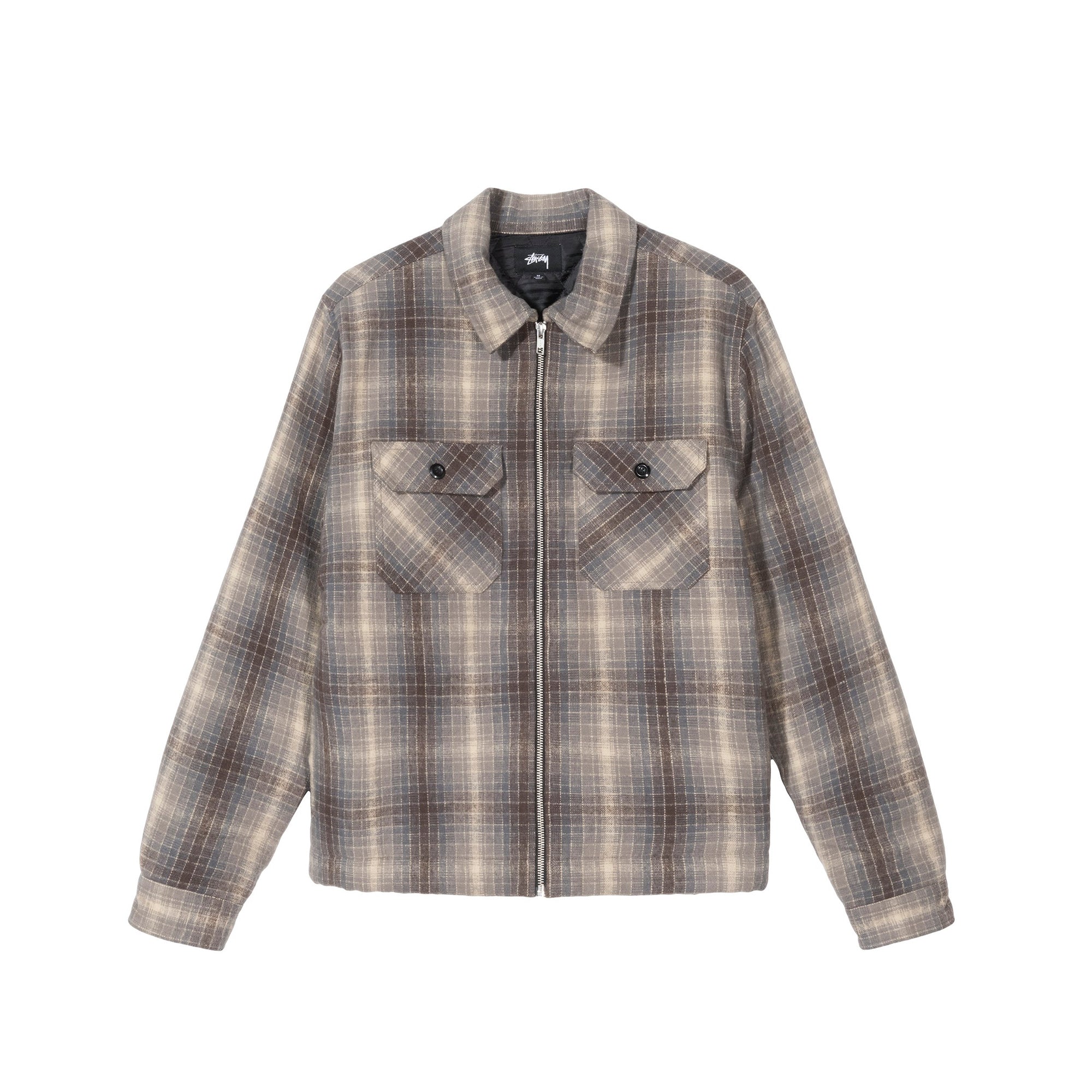 Stussy Mens Heavy Brush Plaid Zip Up Shirt – Extra Butter