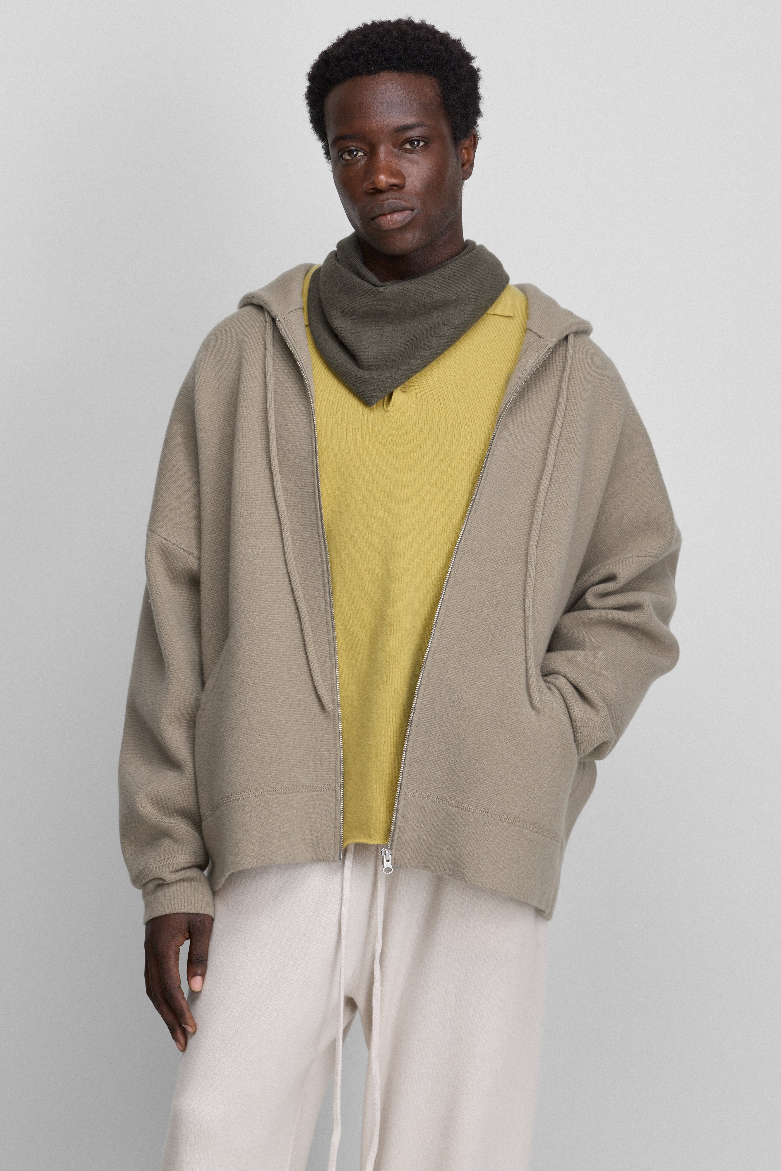 extreme cashmere zip-up hooded cardigan – 460 donnie – extreme