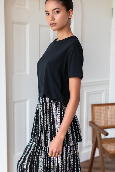 EmersonFryRuffleMidiSkirtBlack