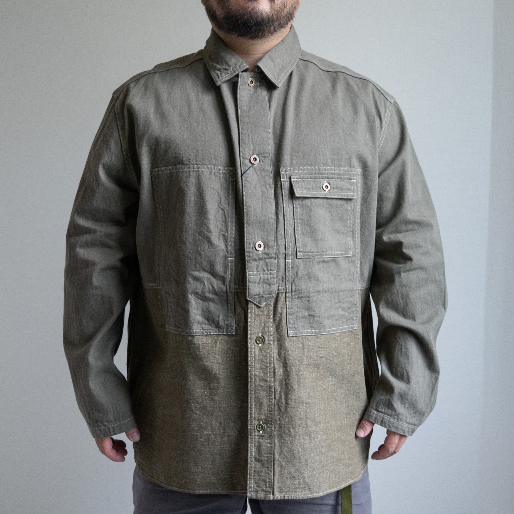 UTILITY SHIRT TYPE2 - 10oz DENIM- GREEN - – TENG STORE OSAKA