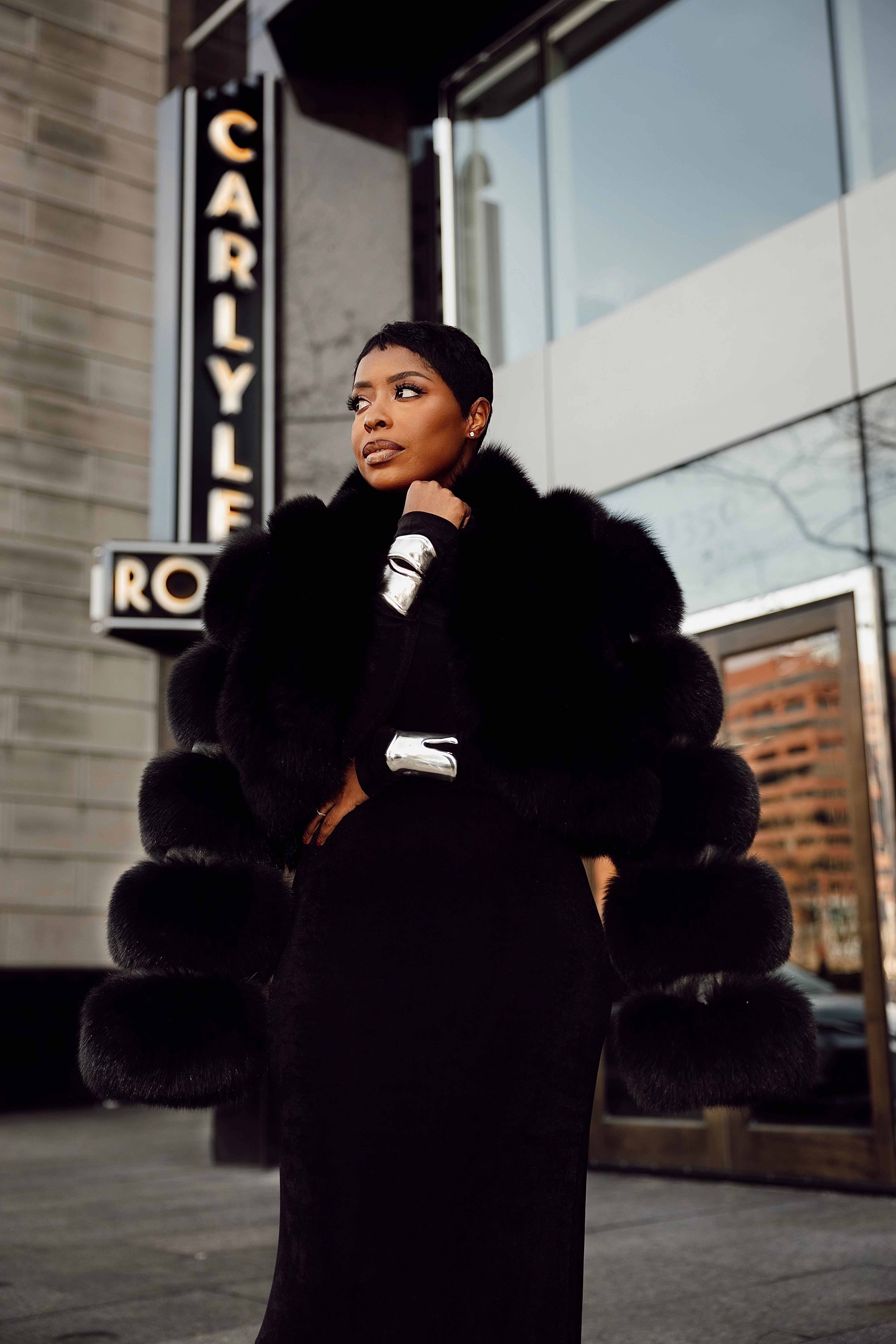 The “Janell” Black Fox Crop Jacket – FurrReal Furs