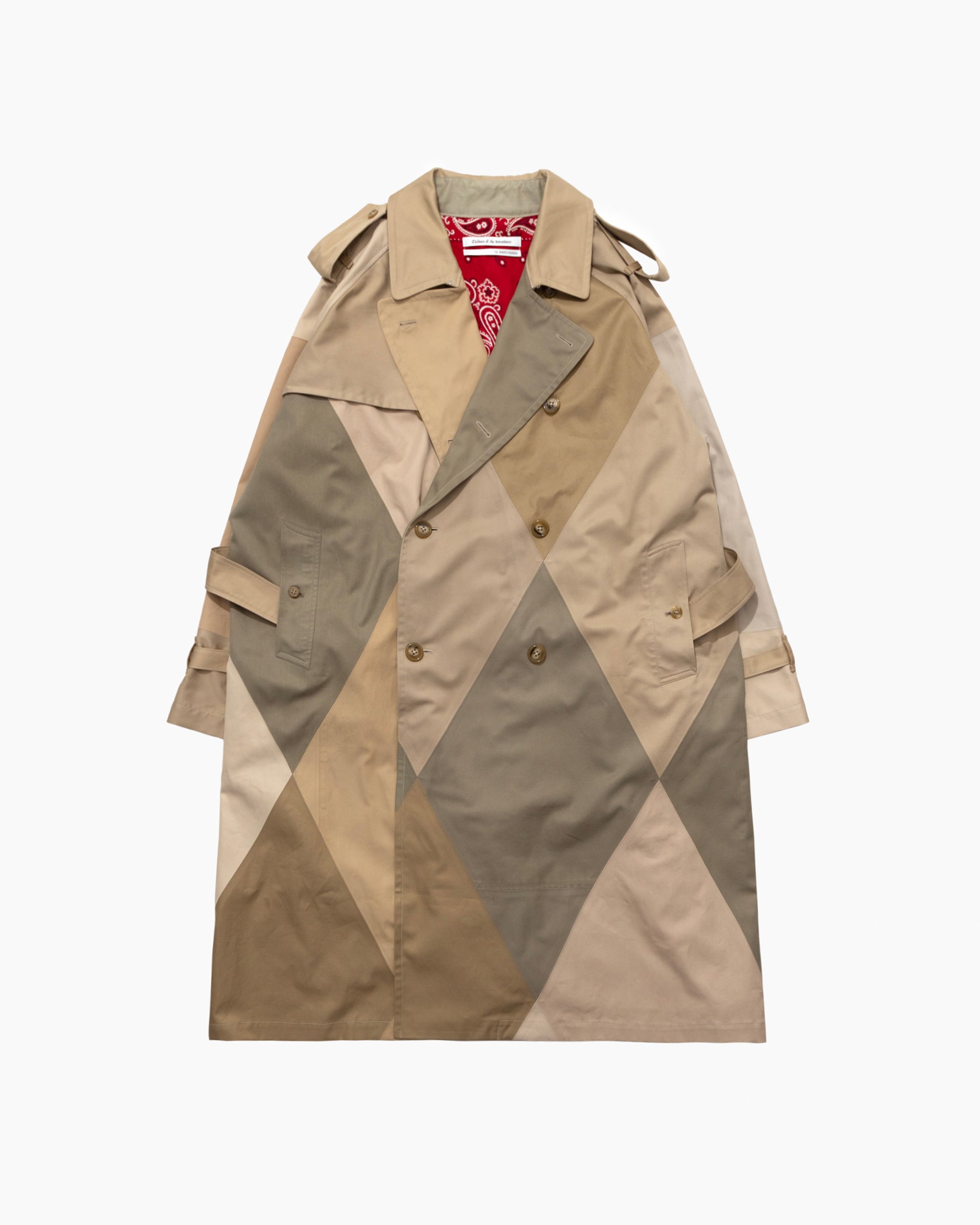 Children of the discordance】オーバーサイズ パッチワーク トレンチ