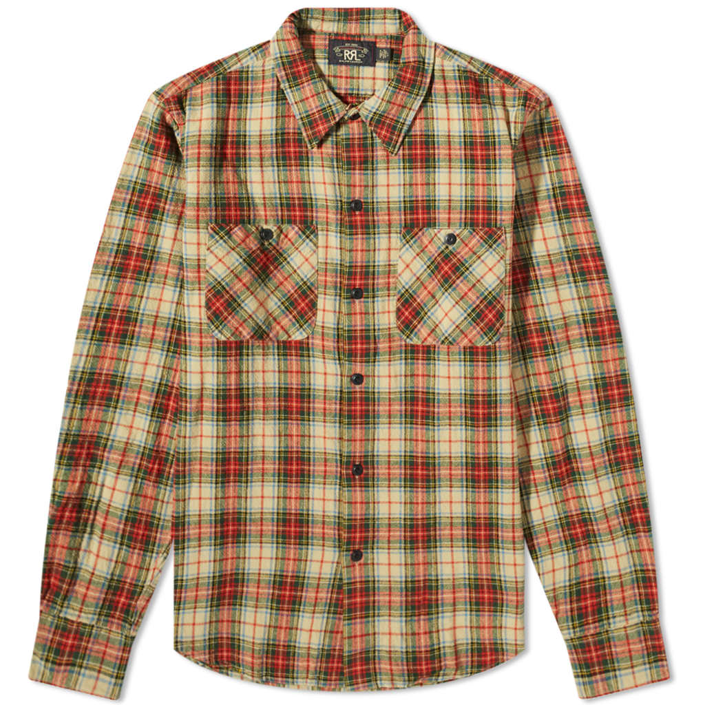 とみ Double RL CHECKED WOVEN WORK SHIRT Double RL : CHECKED WOVEN
