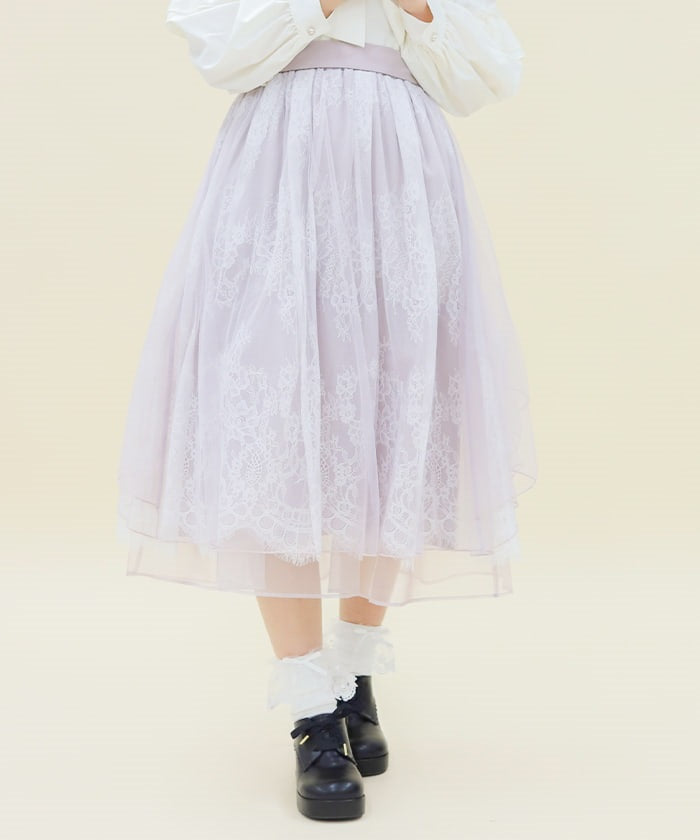 Back Frill Tulle Skirt – axes femme from JAPAN