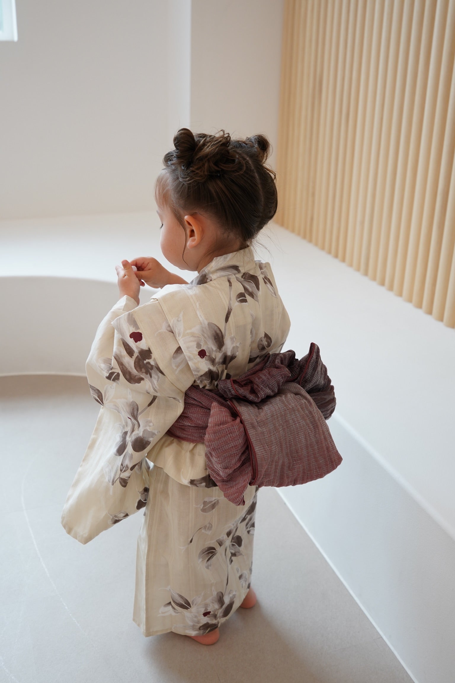 utatane×Acka.］kids 山茶花 beige 浴衣3set – Acka online store