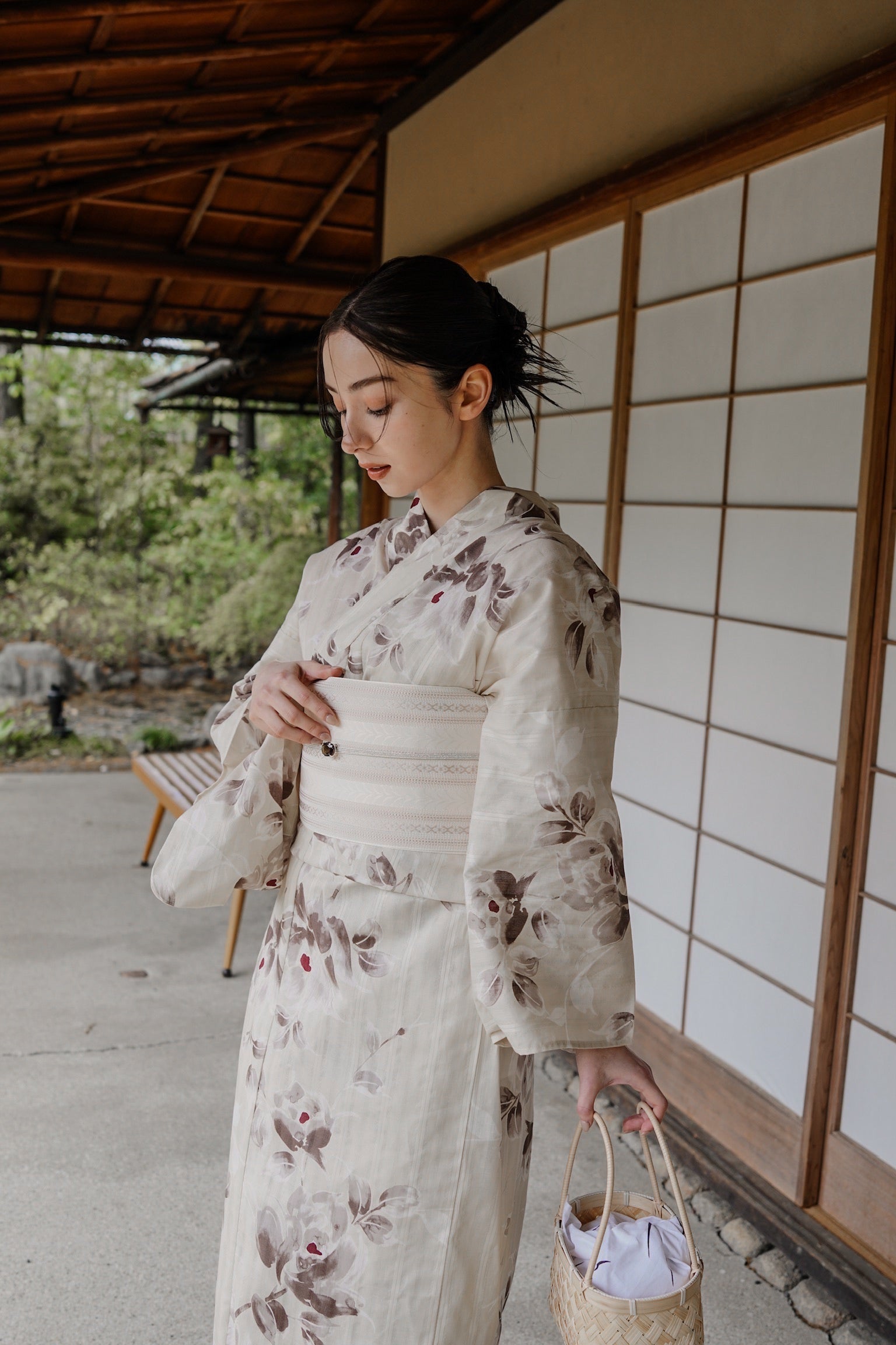 utatane×Acka.］山茶花 beige 浴衣3set – Acka online store