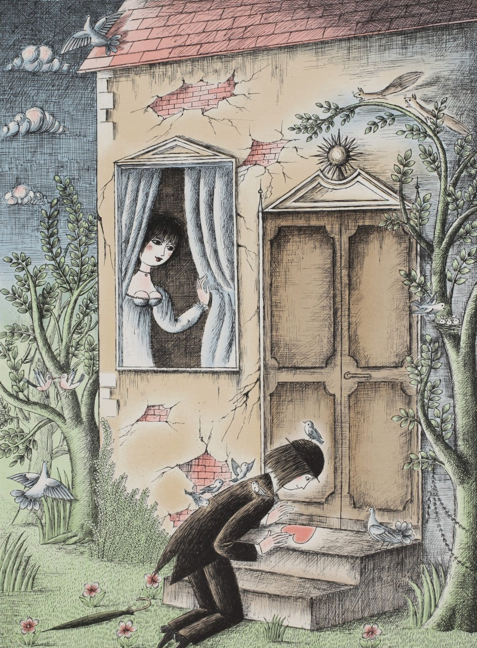 レイモン・ペイネ 【臆病な恋人】オリジナルリトラフ版画 作家自筆