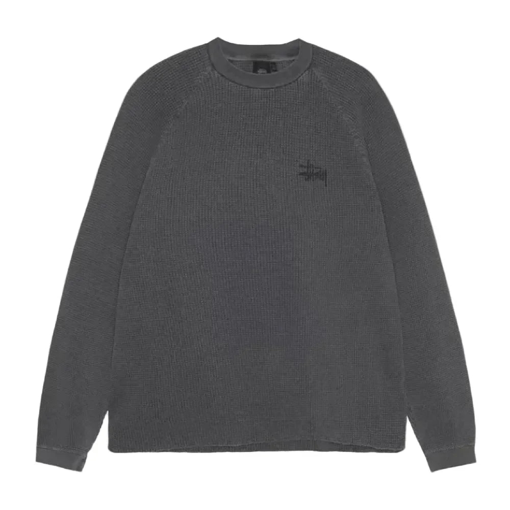 Stussy Raglan Thermal Long-Sleeve Crew Washed Black – AFV Clothes