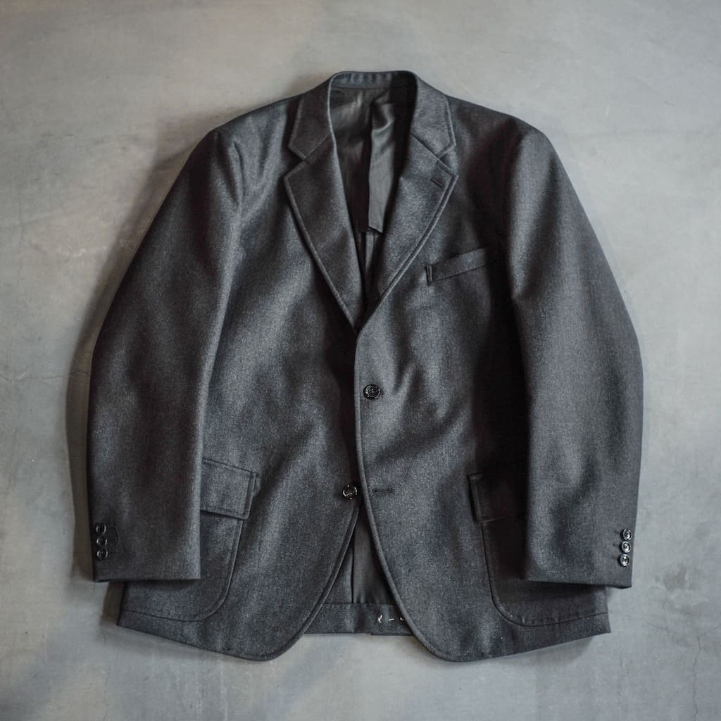 UNIVERSITY JACKET - WOOL SERGE - CHARCOAL – ANATOMICA KYOTO