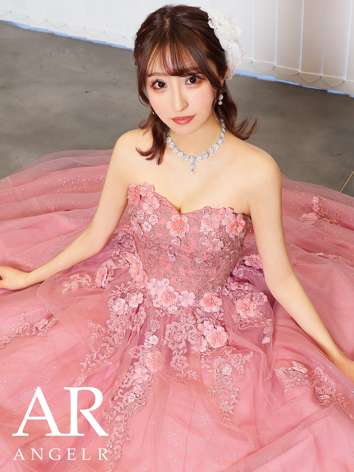 関西コレクション2023着用】[フラワーパールビジューラメレース