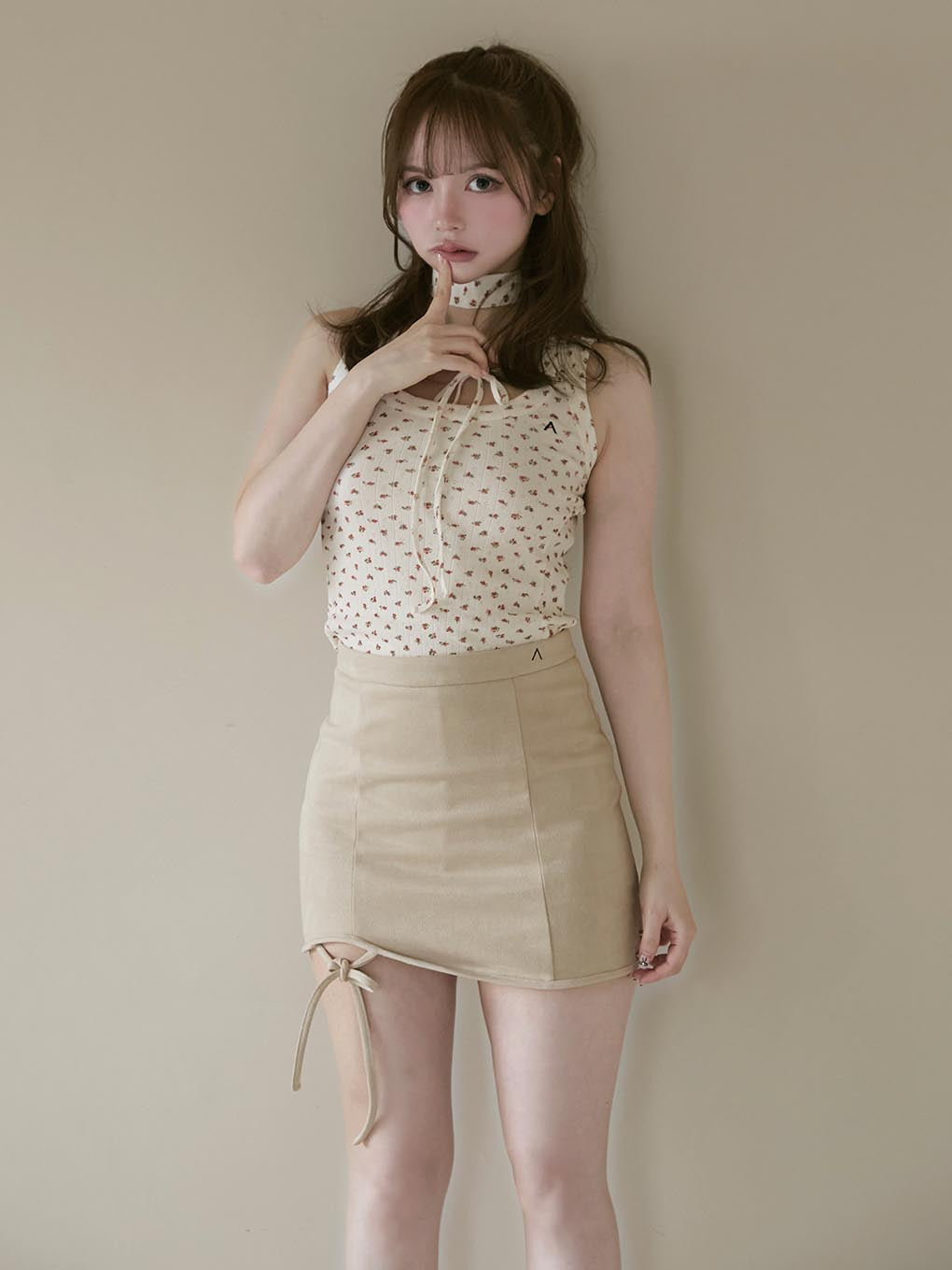 ANDMARY】Pamela ribbon mini skirt