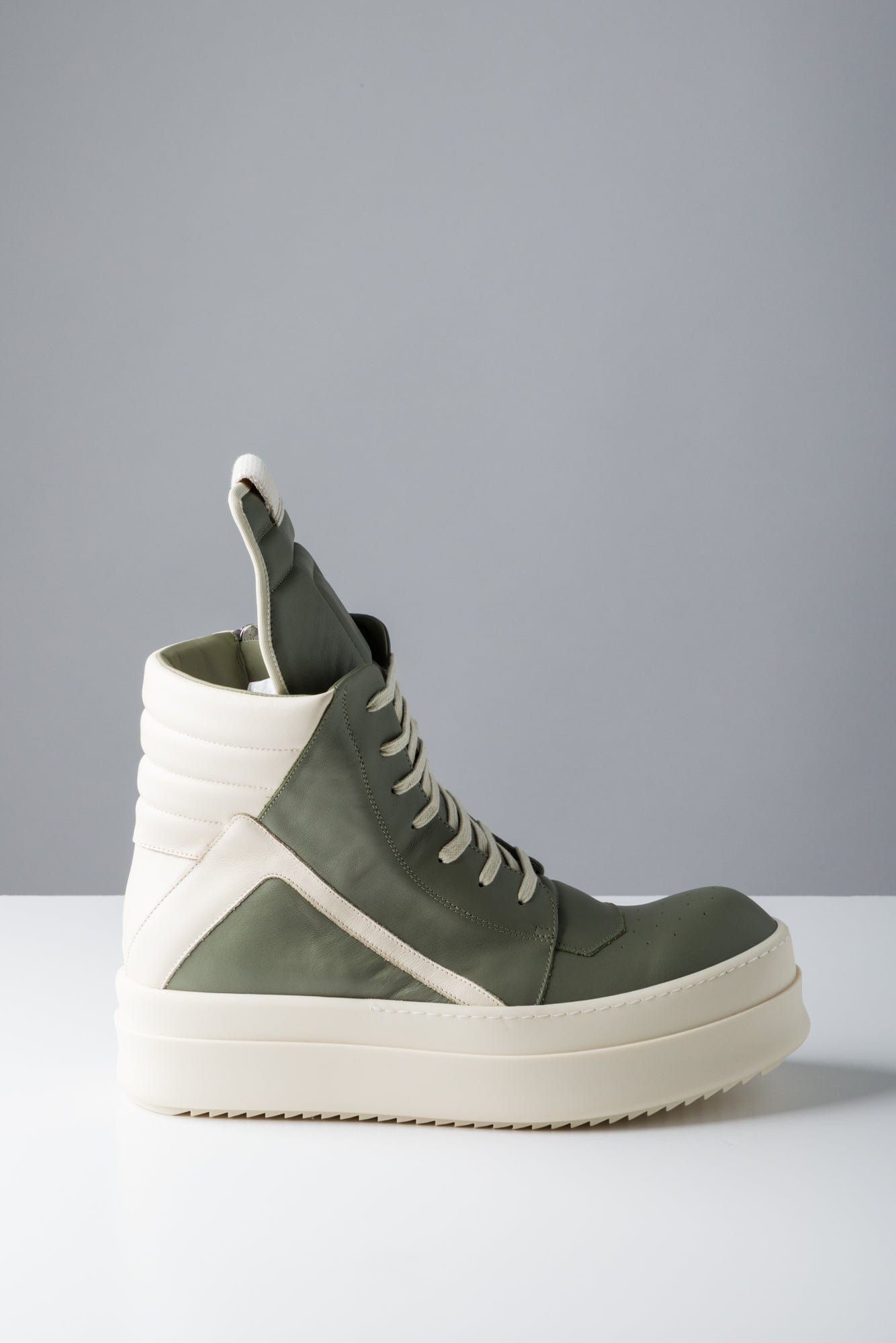 Rick Owens Mega Bumper Geobasket in Green and Milk SS25 – Antidote