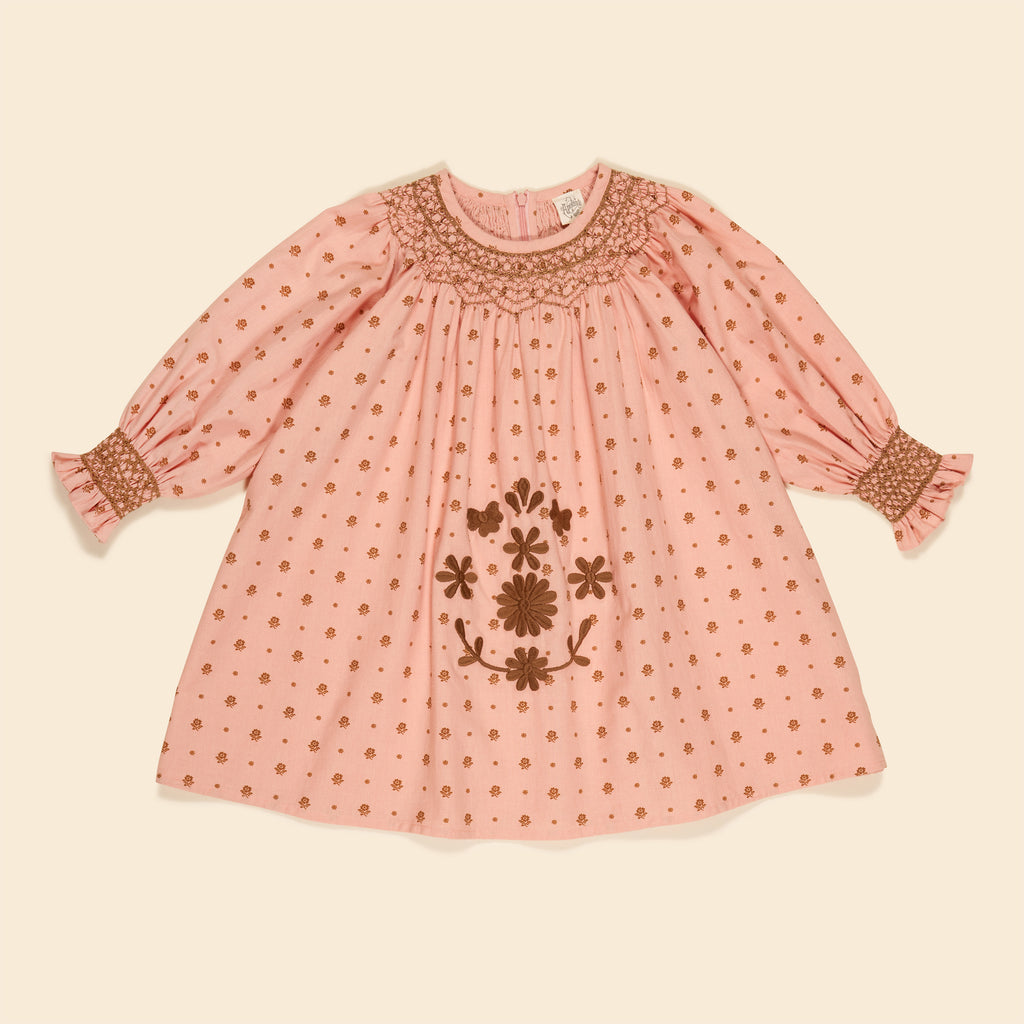 Cotton woven embroidered dress vintage inspired child. – Apolina