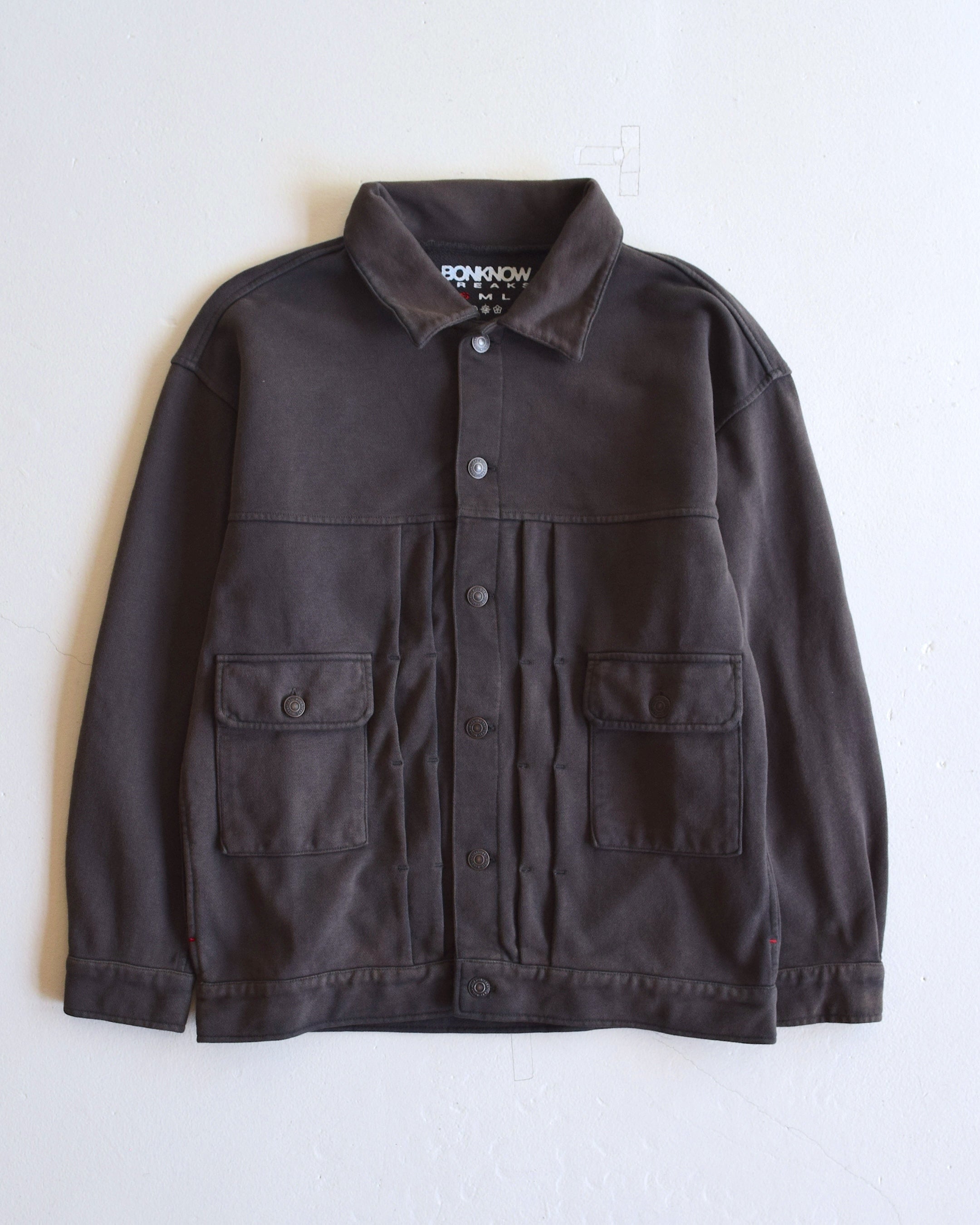 BONKNOW FREAKS / SWEAT TRUCKER JACKET - WASHED BLACK – BALANCE