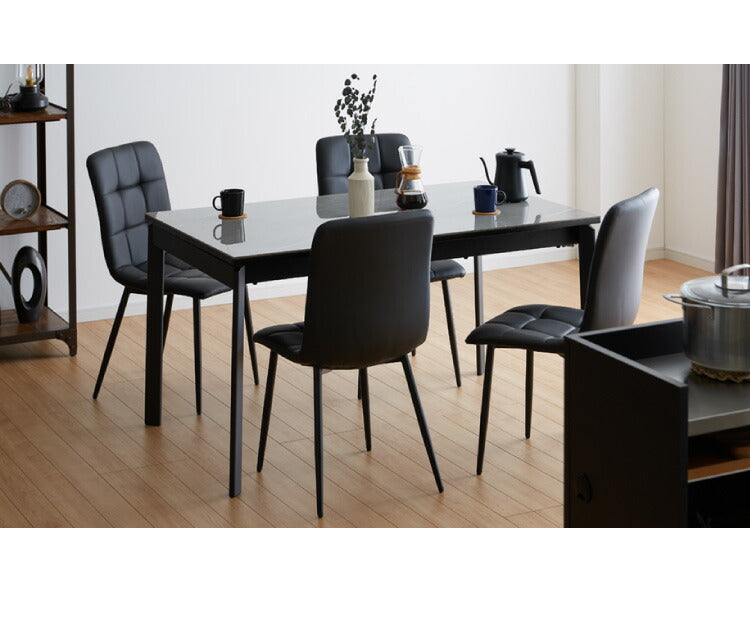 セラミック 伸縮 ダイニングセット 4人掛け 5点セット ダイニング