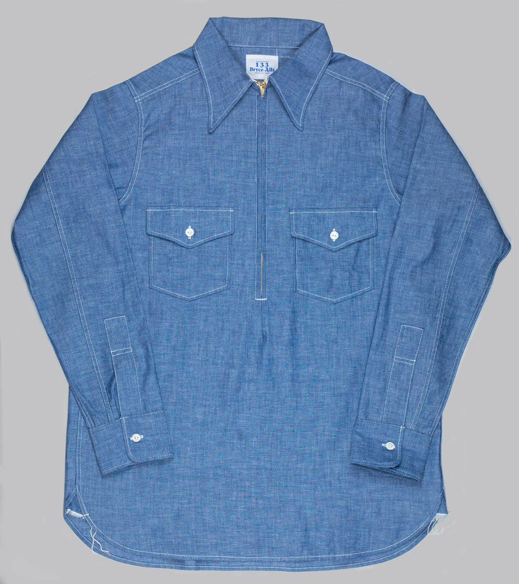 Half-zip Shirt Chambray| Bryceland's Tokyo – Bryceland's Tokyo
