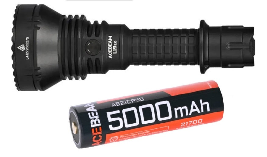 Acebeam L19 Long Range Tactical LED Flashlight (PM 1) 1,650 lumens 130