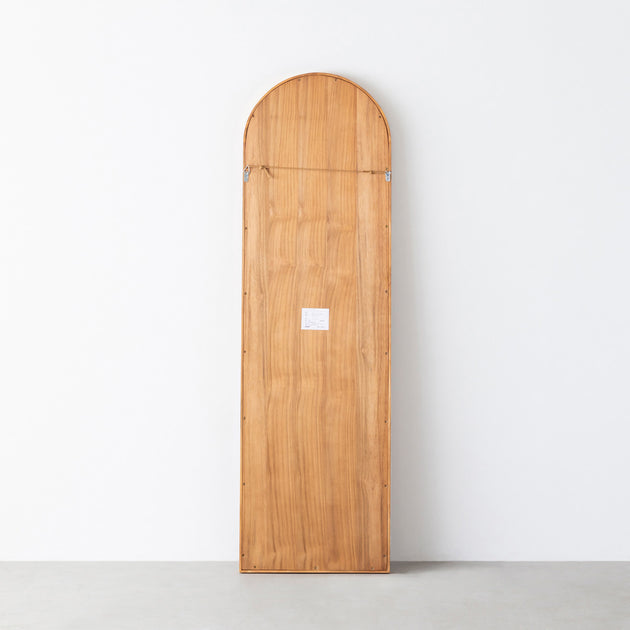 Natural × Grace チーク無垢材 アーチフレーム スタンドミラー