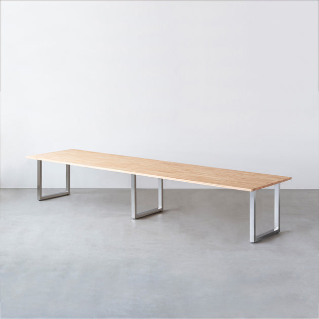 THE TABLE / ラバーウッド ナチュラル × Stainless × W301 - 400cm