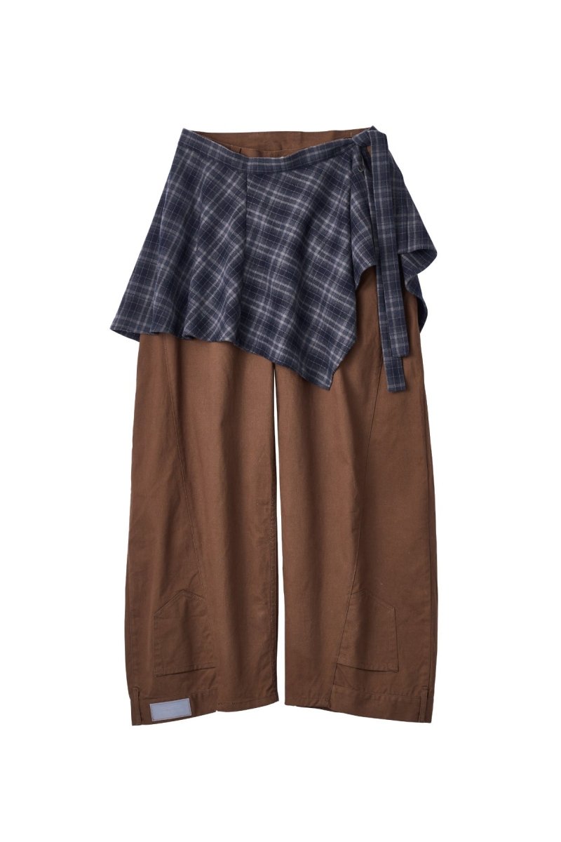 shirt wrap denim pants/brown | KNUTH MARF