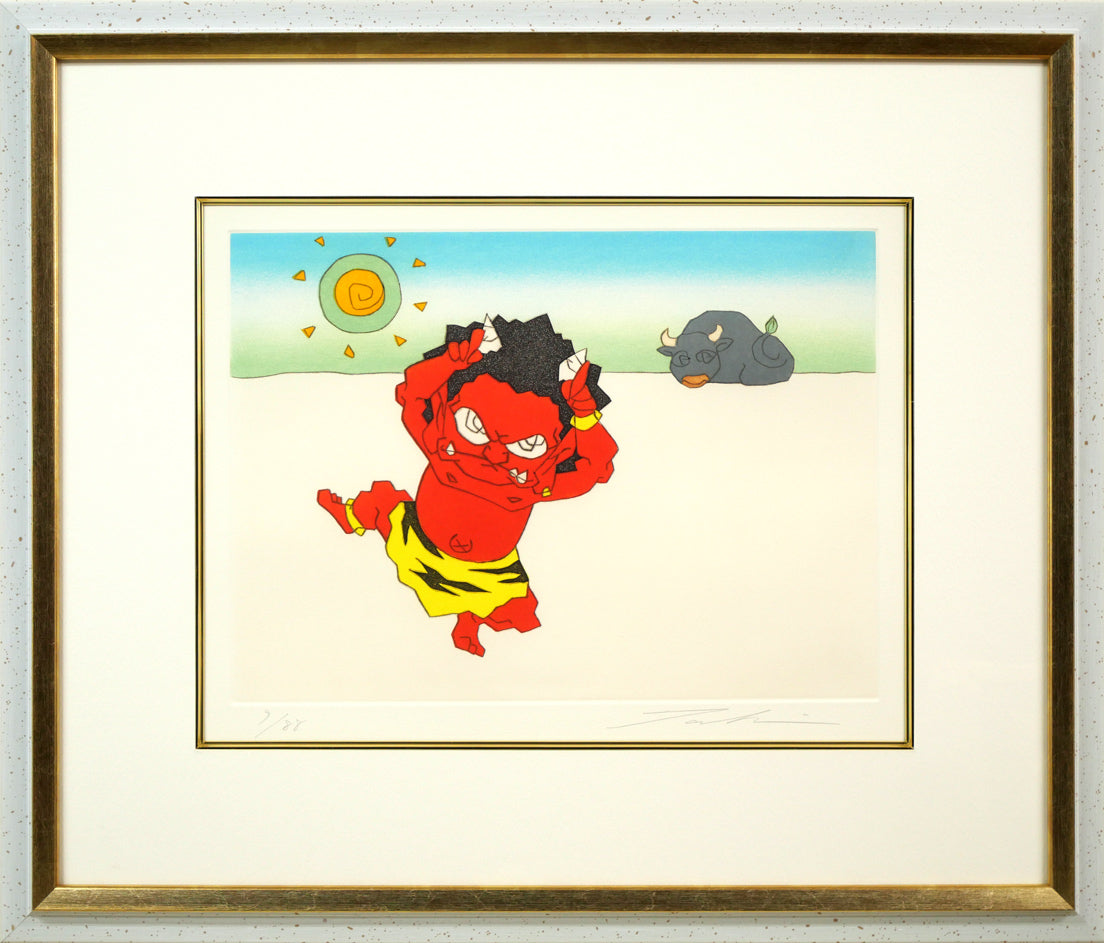 瀧下和之「桃太郎図 鬼ヶ島でウッシッシ。」銅版画 絵画買取・販売の