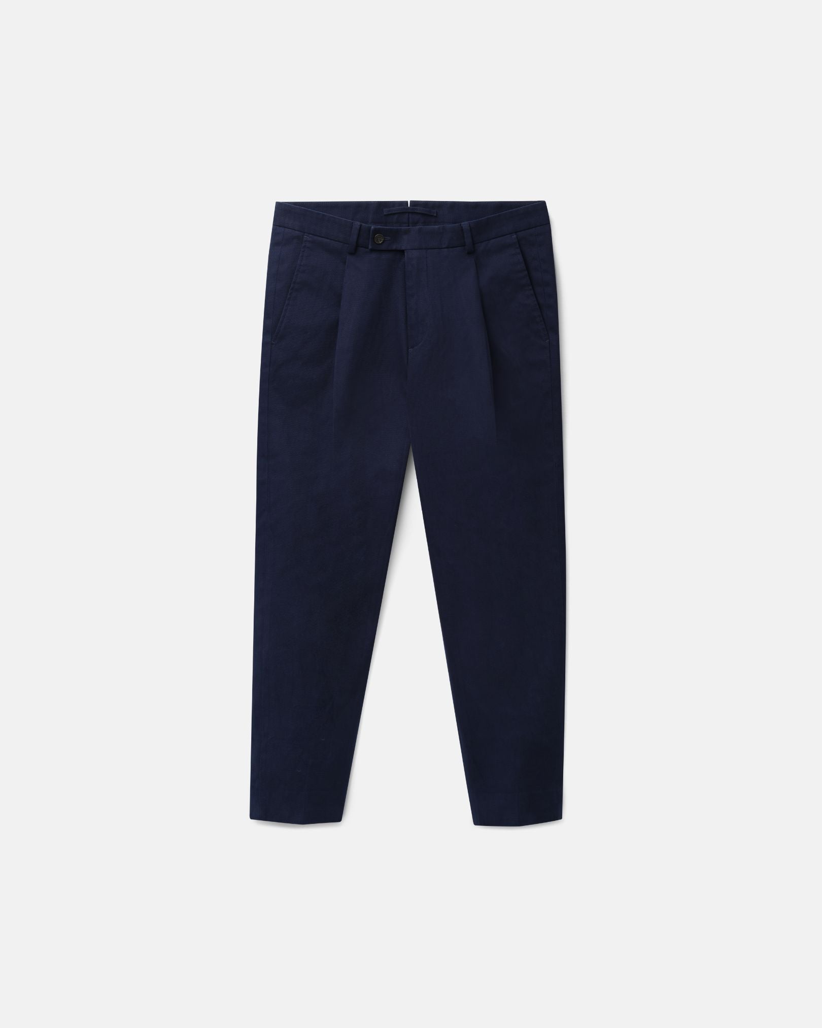 Navy Cotton Chino Trousers | Le Alfré