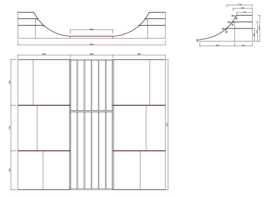 スケボー用ミニランプ製作記⑦【アール出し・型枠作りその2