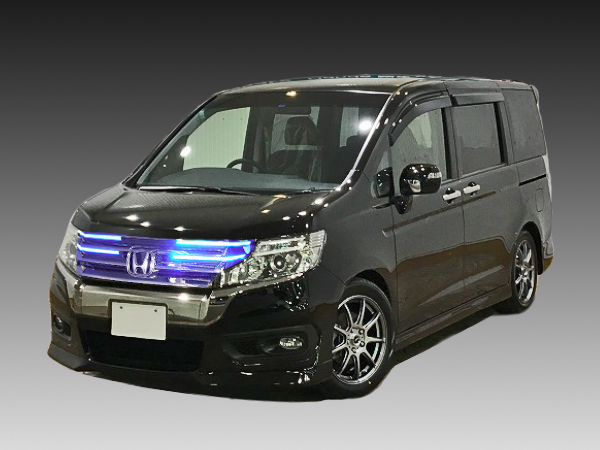 RK ステップワゴン 後期 純正グリル&グリル内イルミLED グリル内 青色