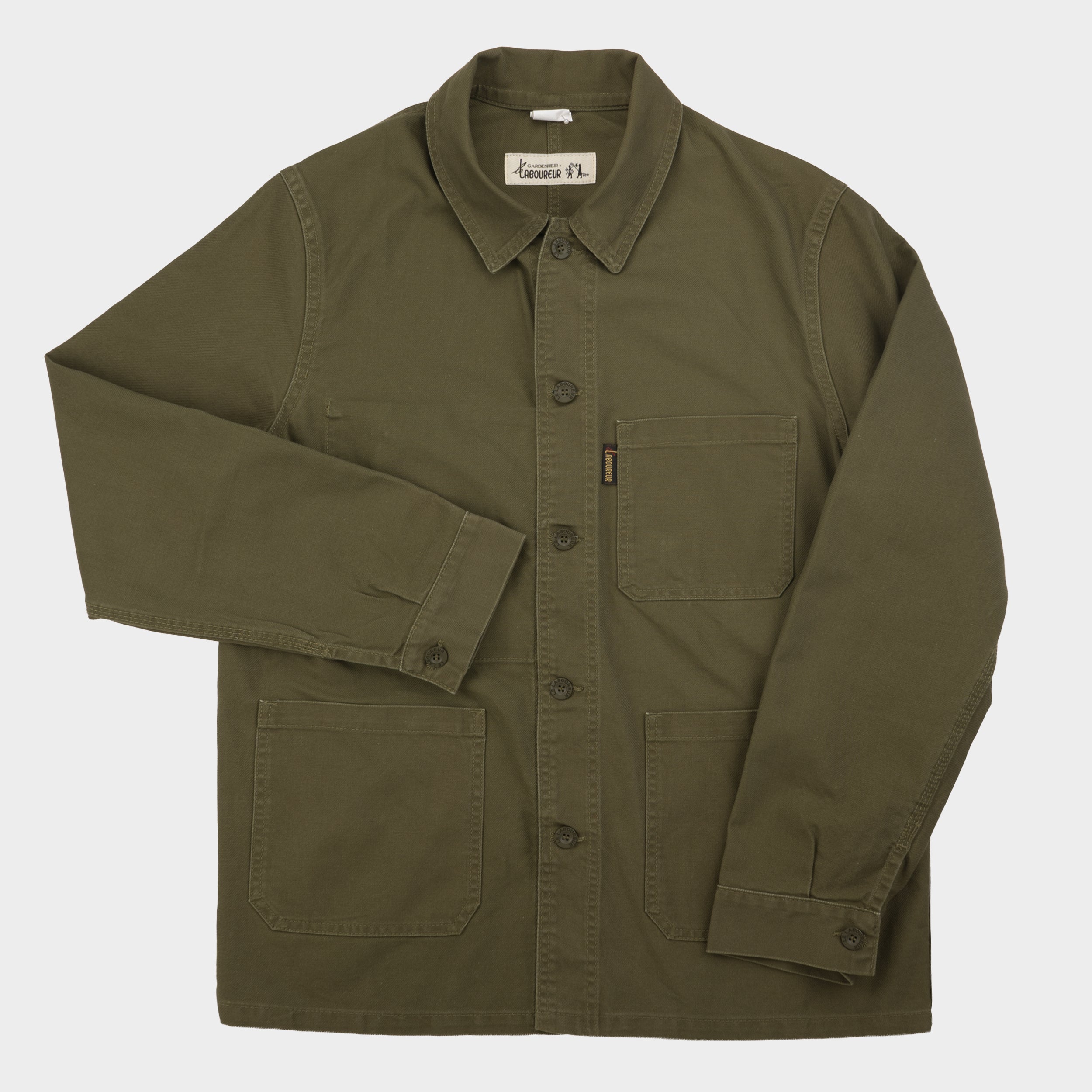 Le Laboureur x Gardenheir French Cotton Work Jacket in Stonewashed Oli