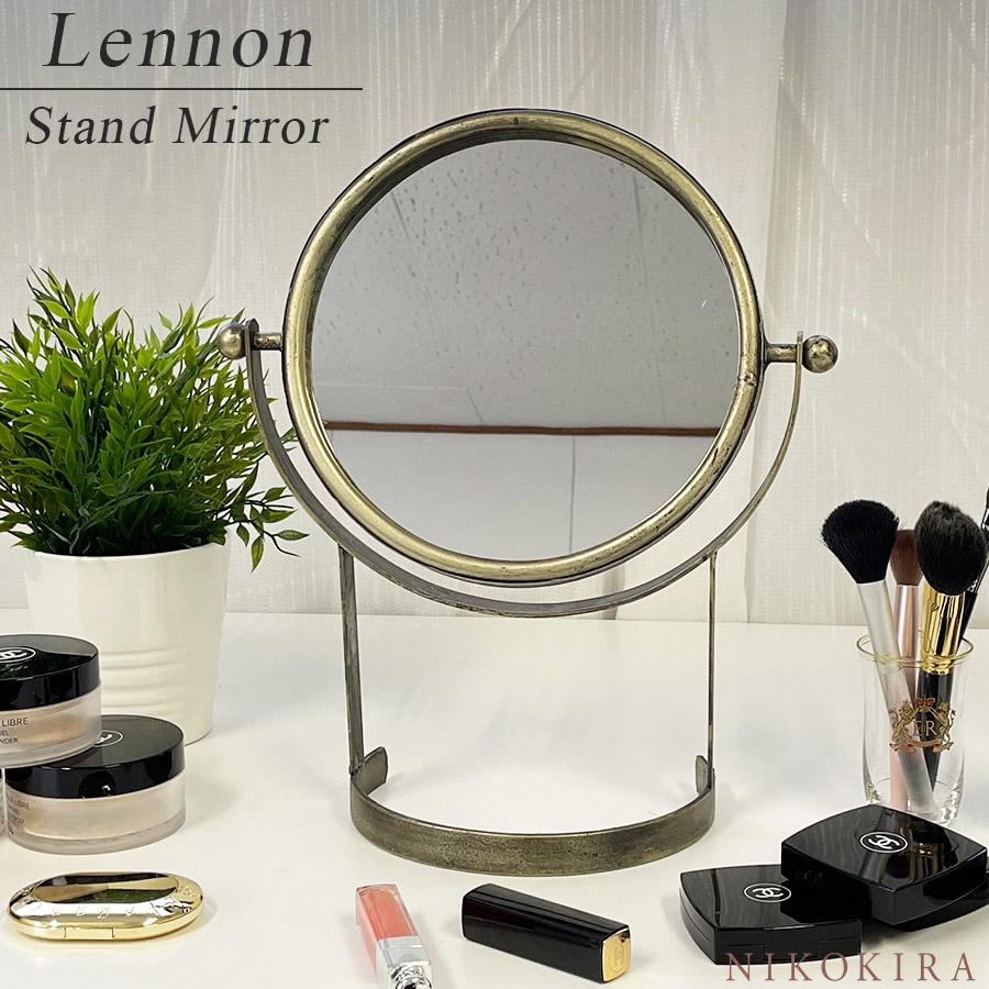 卓上ミラー 鏡 卓上鏡 アンティーク ゴールド 30cm 36cm メタル