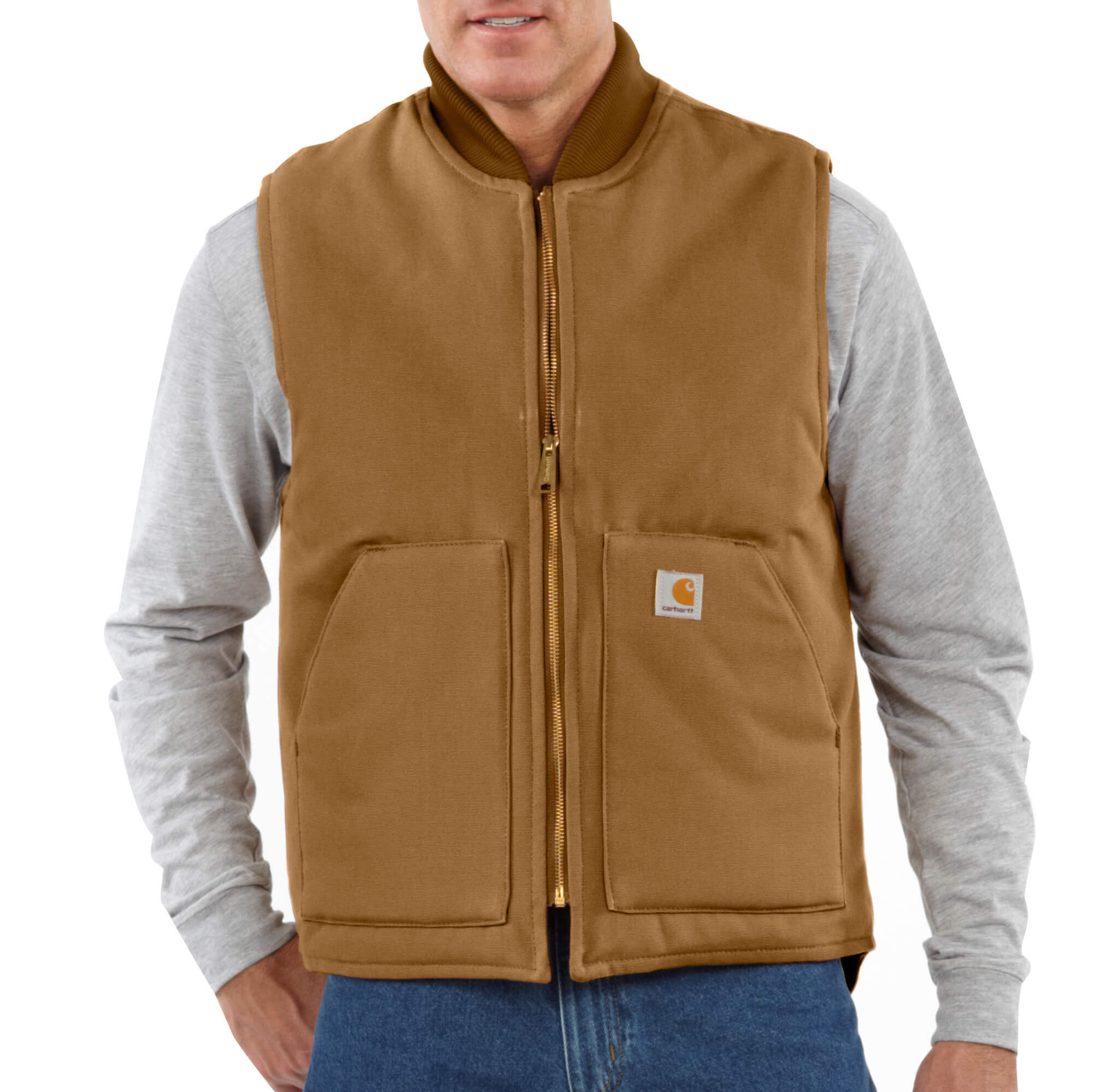 106676 - Carhartt Men's Relaxed Fit Firm Duck Insulated Rib Collar Ves