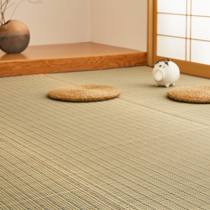 国産い草花ござ 清涼｜江戸間・本間 （柄上敷き い草カーペット 日本製