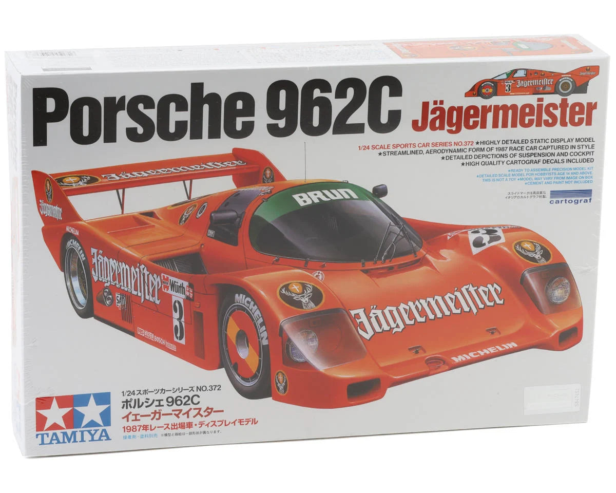 TAM24372 Tamiya 1/24 Porsche 962C Jagermeister Plastic Model Kit