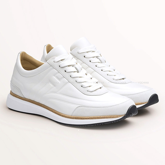 HERMES エルメス スニーカー メンズ イージー #42 1/2 白 (ホワイト