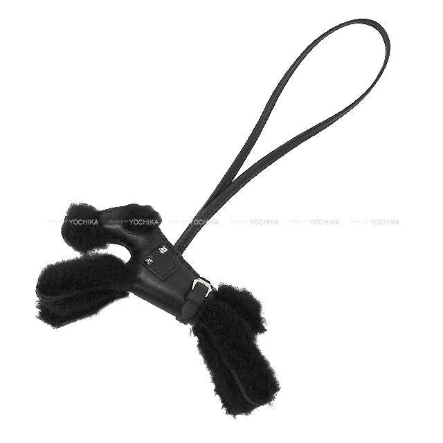 HERMES エルメス バッグチャーム バディ 犬 パンク ソーブラック SO