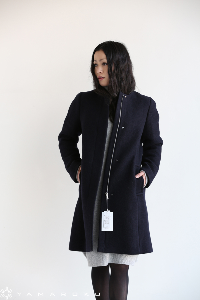 TOMORROWLAND MACPHEE（マカフィ）MILLED MELTON ノーカラージップ