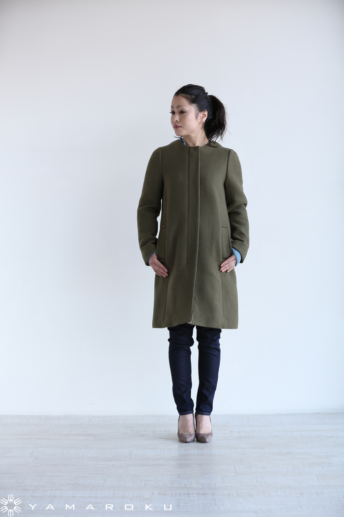 TOMORROWLAND MACPHEE（マカフィ）MILLED MELTON ノーカラージップ