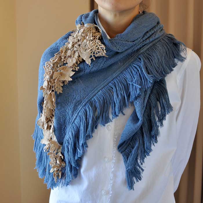 ミナペルホネン pastoral 三角ストール #blue | Lin total fashion