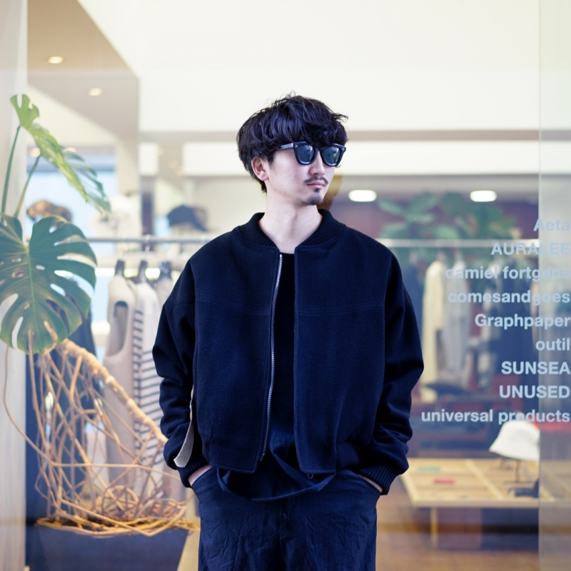 SUNSEA(サンシー)28th Collectionの新作、RAKUDA BLOUSON/BKのご紹介